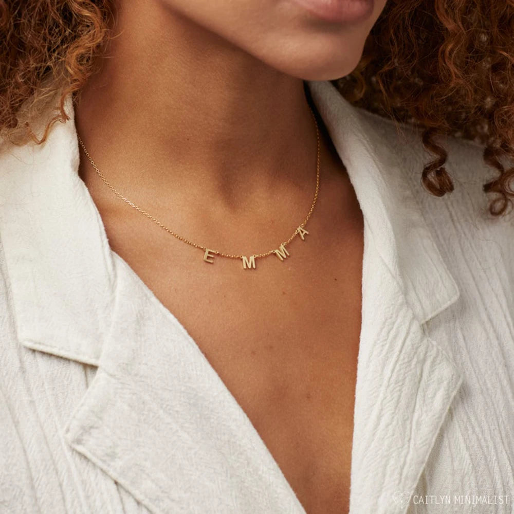 Personalized Letter Necklace for Women A-Z Stainless Steel Name Jewelry Gift for Mom Wife Customizable Special Gift