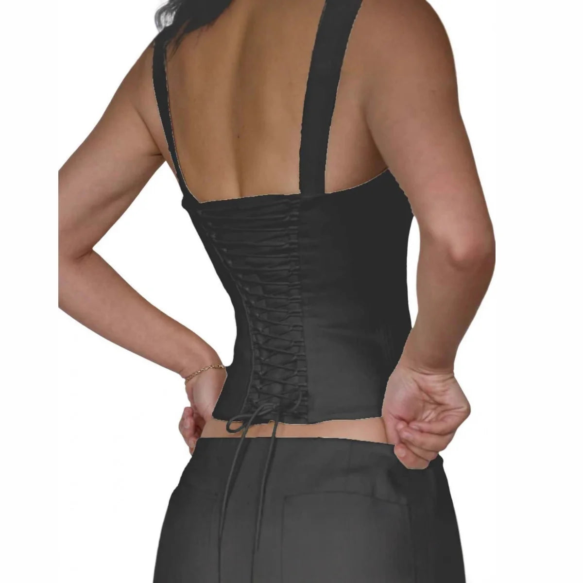 Sleeveless Corset Elegant Women Vintage Pure Cotton V-neck Crop Tops Bandage Corsets Camisole Y2k Clothes Summer Streetwear Vest