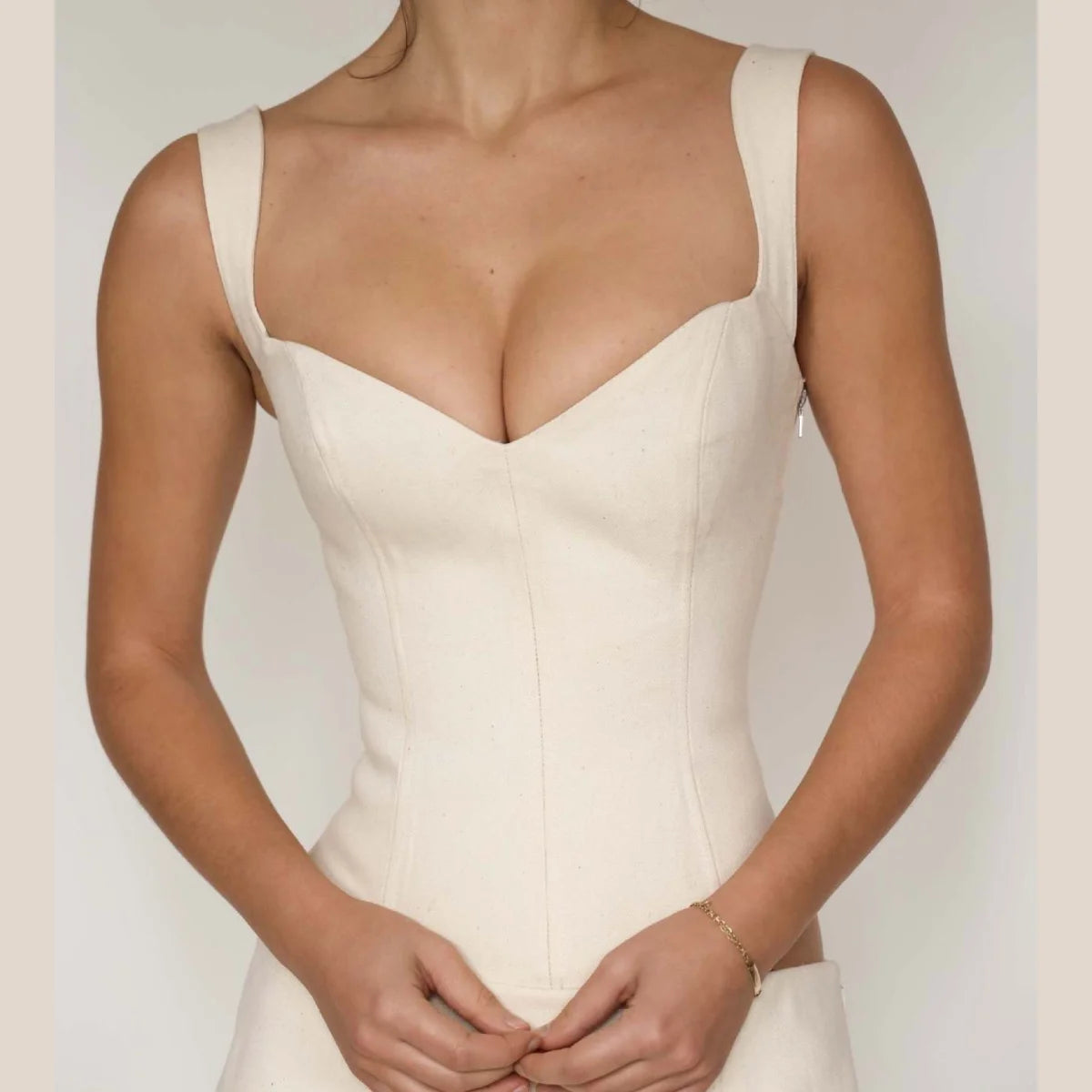 Sleeveless Corset Elegant Women Vintage Pure Cotton V-neck Crop Tops Bandage Corsets Camisole Y2k Clothes Summer Streetwear Vest